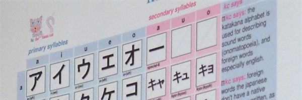 katakana poster close up
